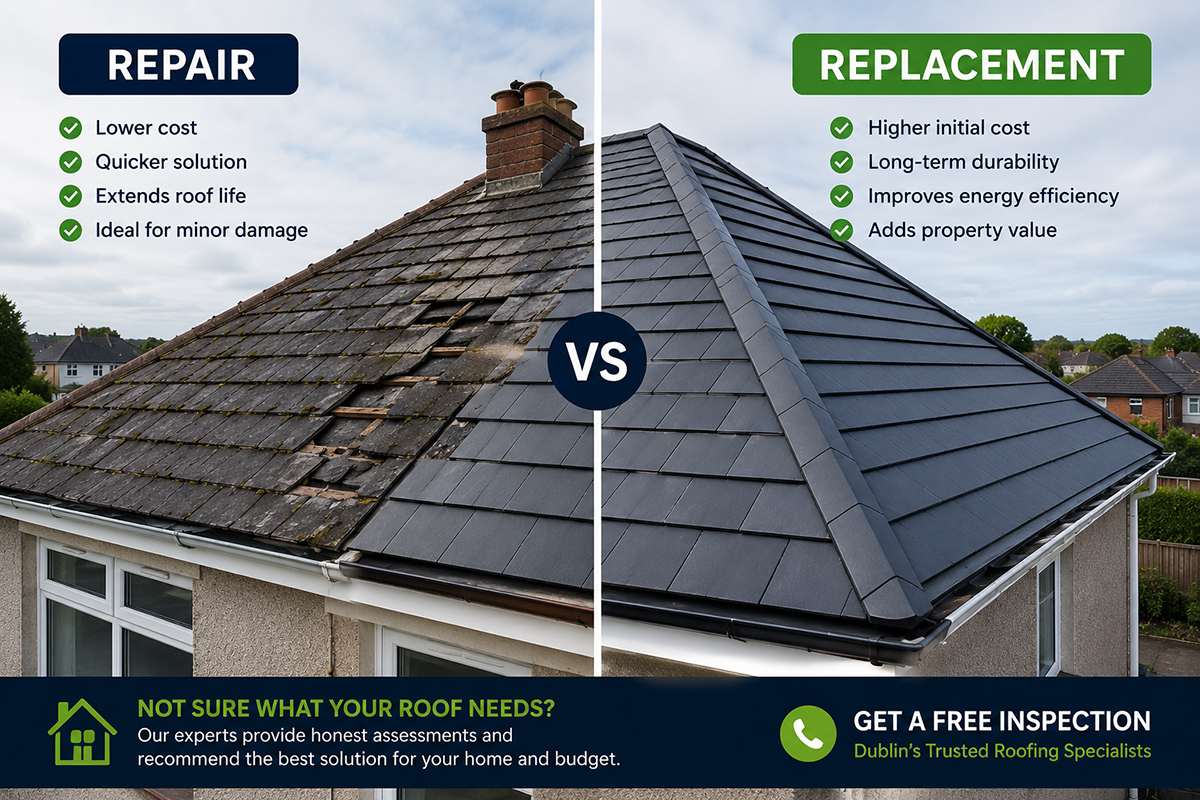 Roof Replacement vs Repair Dublin Roof replacement versus repair in Dublin