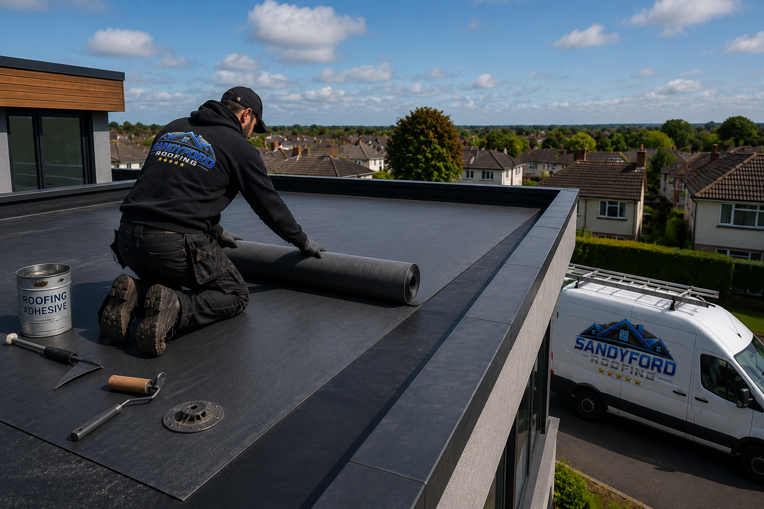 New flat roof installation in Dublin